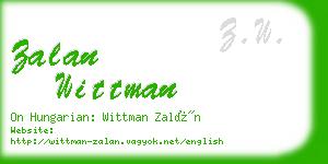 zalan wittman business card